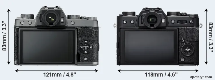 Comparison X-T100 or X-T20 rear