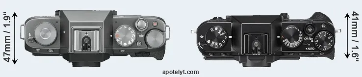 Compare X-T100 versus X-T20 top