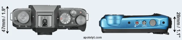 Compare X-T100 versus XP130 top