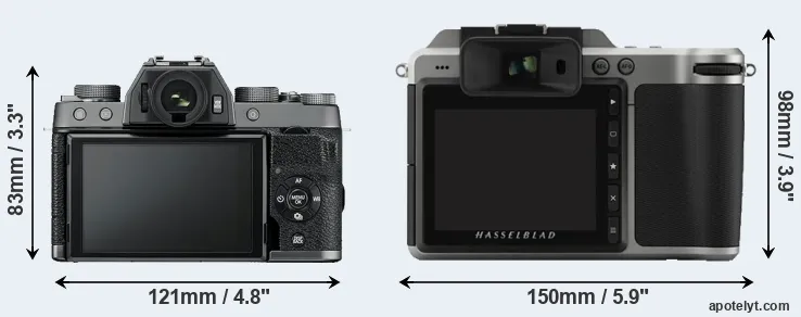 Comparison X-T100 or X1D rear