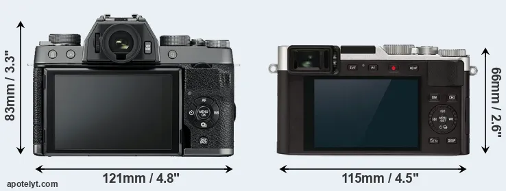 Comparison X-T100 or D-LUX 7 rear