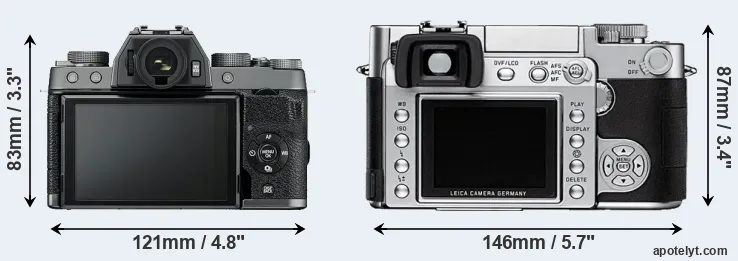 Comparison X-T100 or Digilux 3 rear