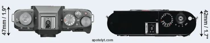 Compare X-T100 versus M Typ 240 top