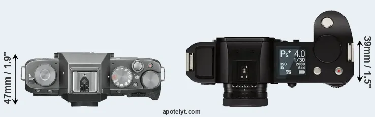 Compare X-T100 versus Leica SL top