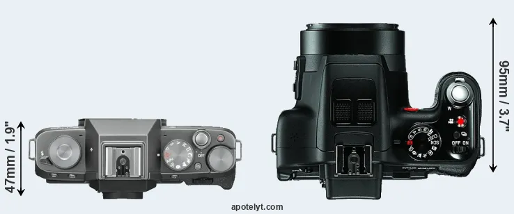 Compare X-T100 versus V-LUX 3 top