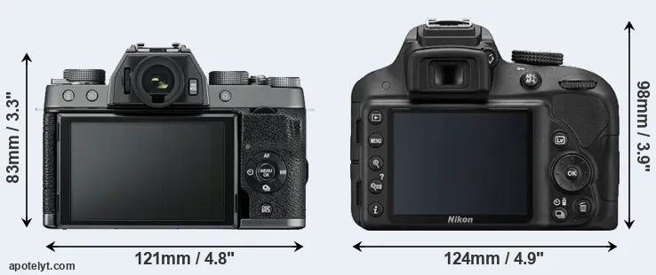 Comparison X-T100 or D3300 rear