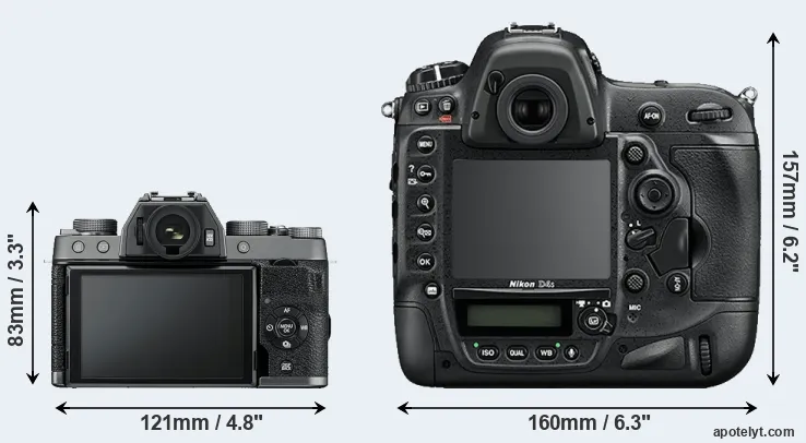 Comparison X-T100 or D4S rear