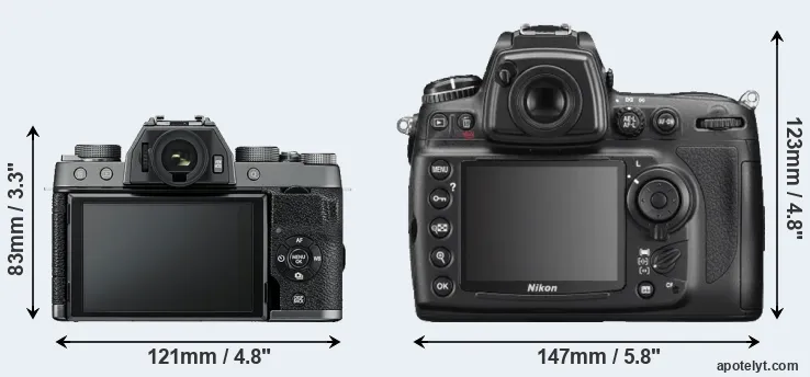 Comparison X-T100 or D700 rear