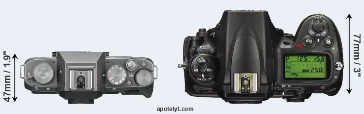 Compare X-T100 versus D700 top