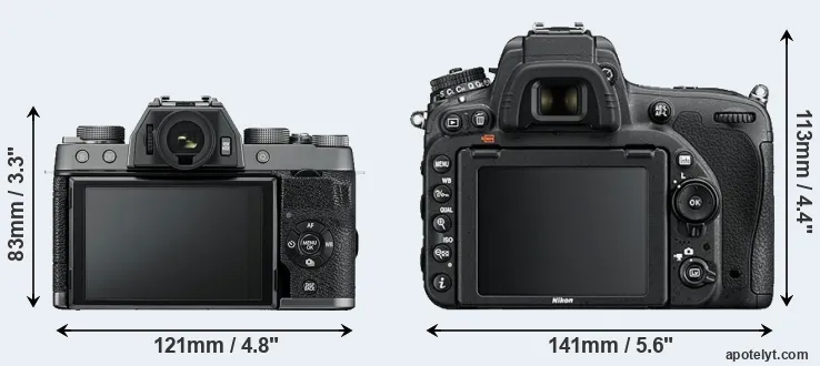Comparison X-T100 or D750 rear