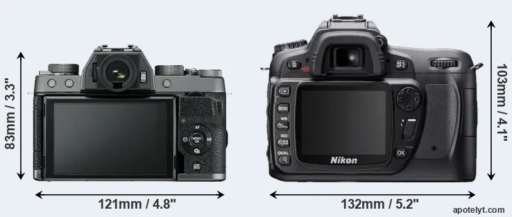 Comparison X-T100 or D80 rear