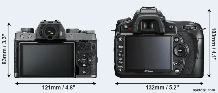 Comparison X-T100 or D90 rear