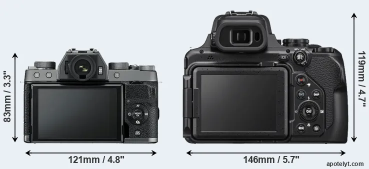 Comparison X-T100 or P1000 rear