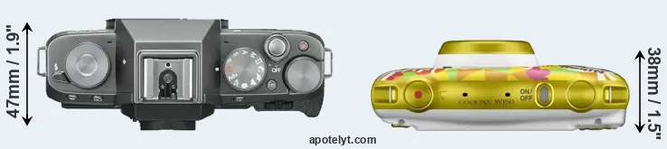 Compare X-T100 versus W150 top