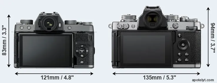Comparison X-T100 or Z fc rear