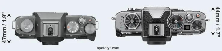 Compare X-T100 versus Z fc top