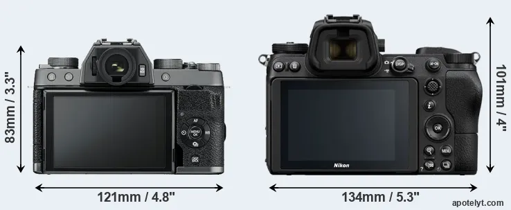 Comparison X-T100 or Z7 rear