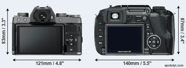 Comparison X-T100 or E-330 rear