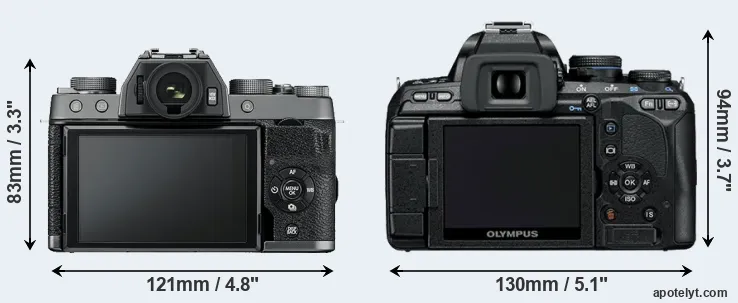 Comparison X-T100 or E-600 rear