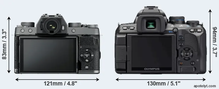 Comparison X-T100 or E-620 rear
