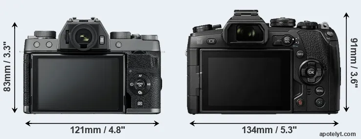 Comparison X-T100 or E-M1 II rear