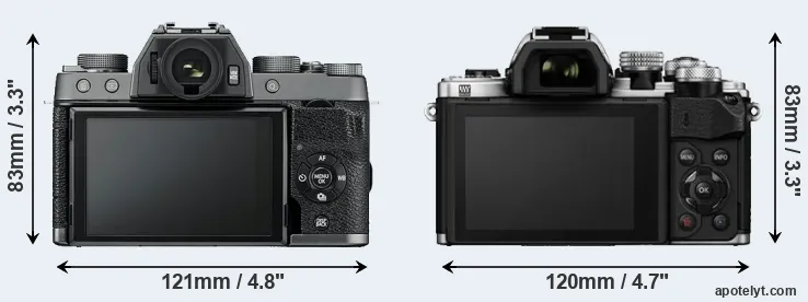 Comparison X-T100 or E-M10 II rear