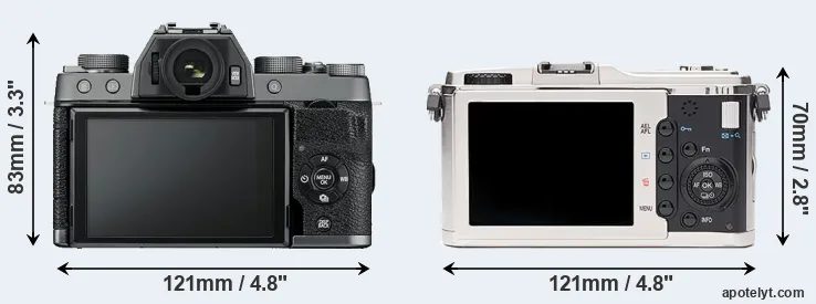 Comparison X-T100 or E-P1 rear