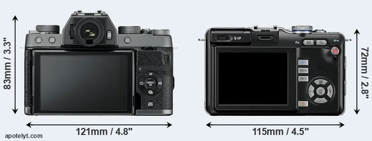 Comparison X-T100 or E-PL1 rear