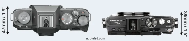 Compare X-T100 versus E-PL5 top