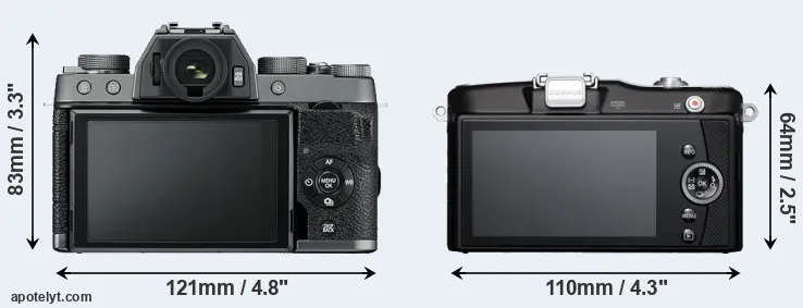 Comparison X-T100 or E-PM1 rear