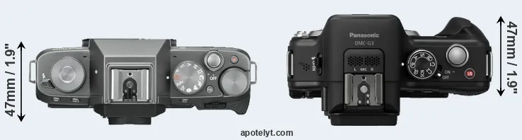 Compare X-T100 versus G3 top