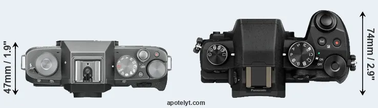 Compare X-T100 versus G85 top