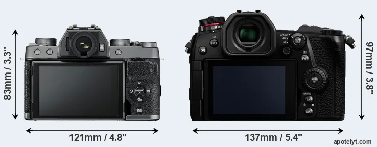 Comparison X-T100 or G9 rear