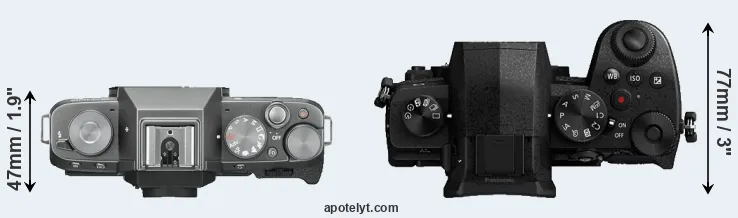 Compare X-T100 versus G90 top