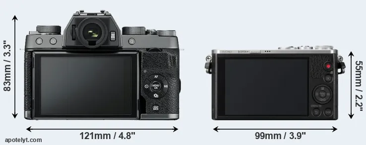 Comparison X-T100 or GM1 rear