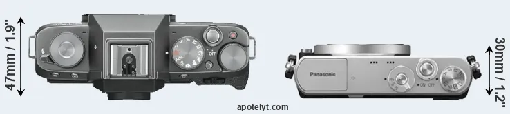 Compare X-T100 versus GM1 top