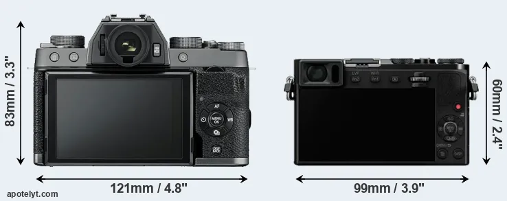 Comparison X-T100 or GM5 rear