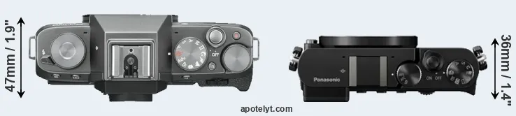 Compare X-T100 versus GM5 top