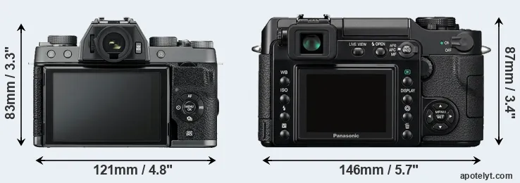 Comparison X-T100 or L1 rear