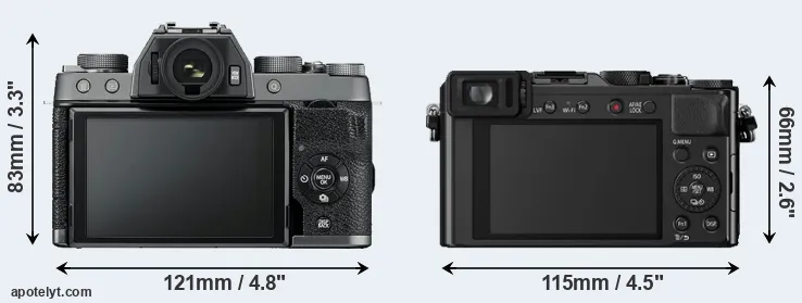 Comparison X-T100 or LX100 rear