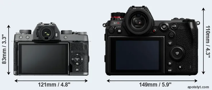 Comparison X-T100 or S1R rear