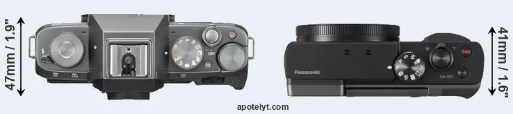 Compare X-T100 versus TZ90 top