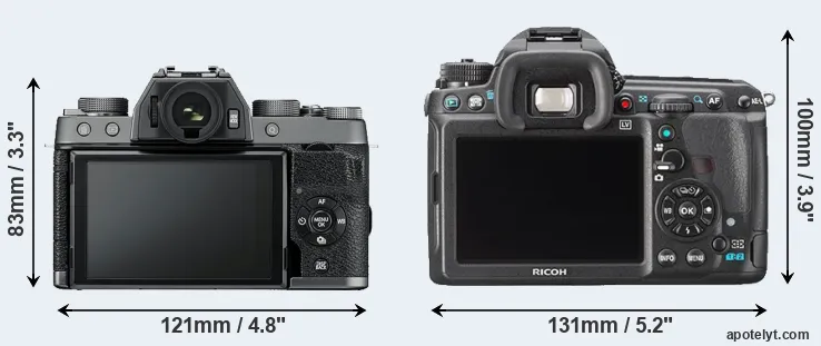 Comparison X-T100 or K-3 rear