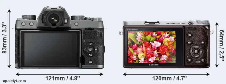 Comparison X-T100 or NX500 rear