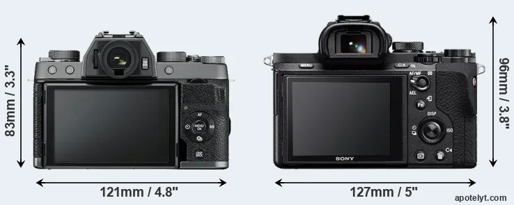 Comparison X-T100 or A7 II rear