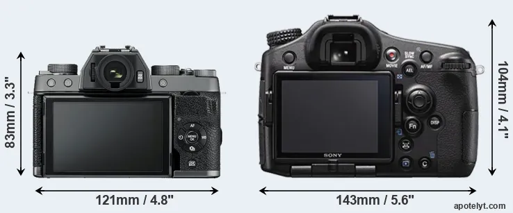 Comparison X-T100 or A77 II rear