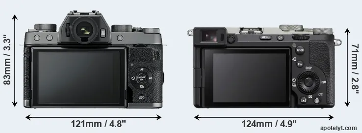 Comparison X-T100 or A7C II rear