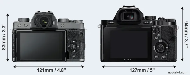 Comparison X-T100 or A7R rear