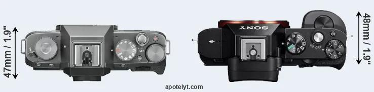 Compare X-T100 versus A7R top