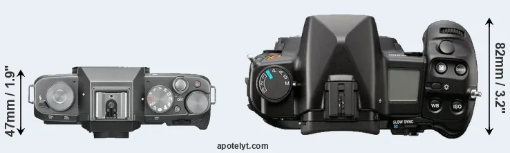 Compare X-T100 versus A900 top